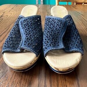 Women's Modabella Blue Slide Sandals Wedge